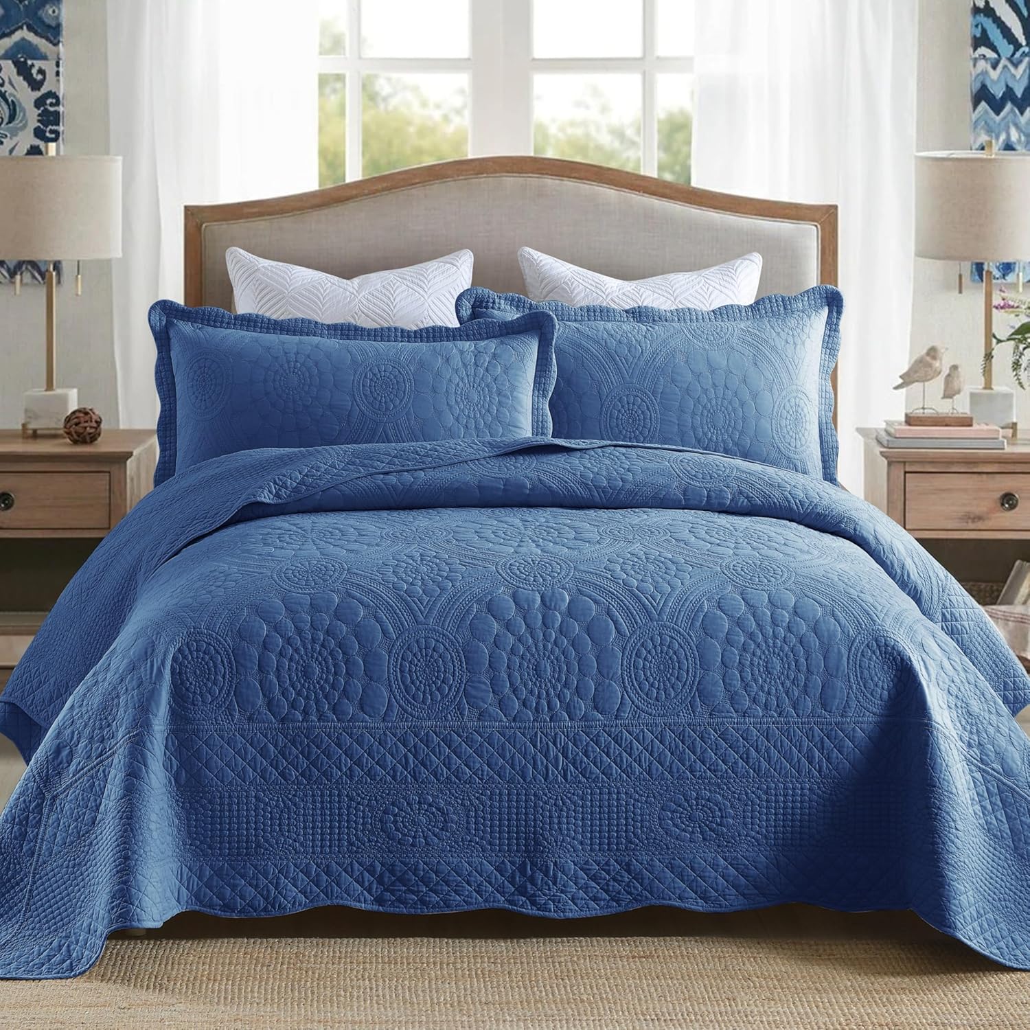MarCielo 3-Piece Cotton Oversized Bedspread for Cozy Comfort