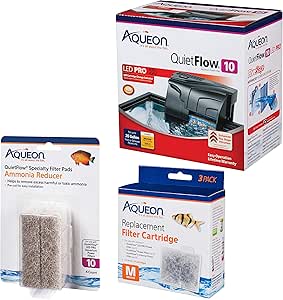 Aqueon QuietFlow 10 Filter Bundle for 20 Gallon Aquariums