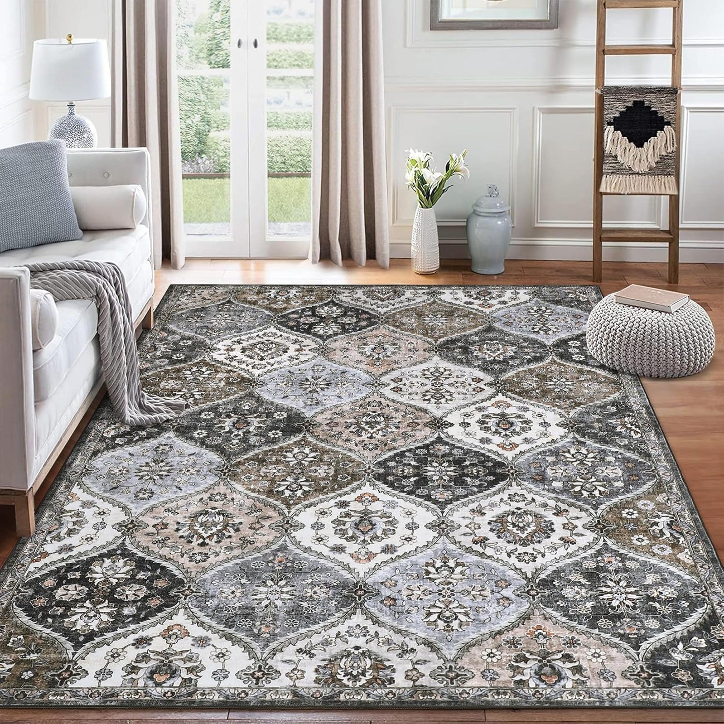 10x13 Area Rug Extra Large Vintage Moroccan Trellis Design