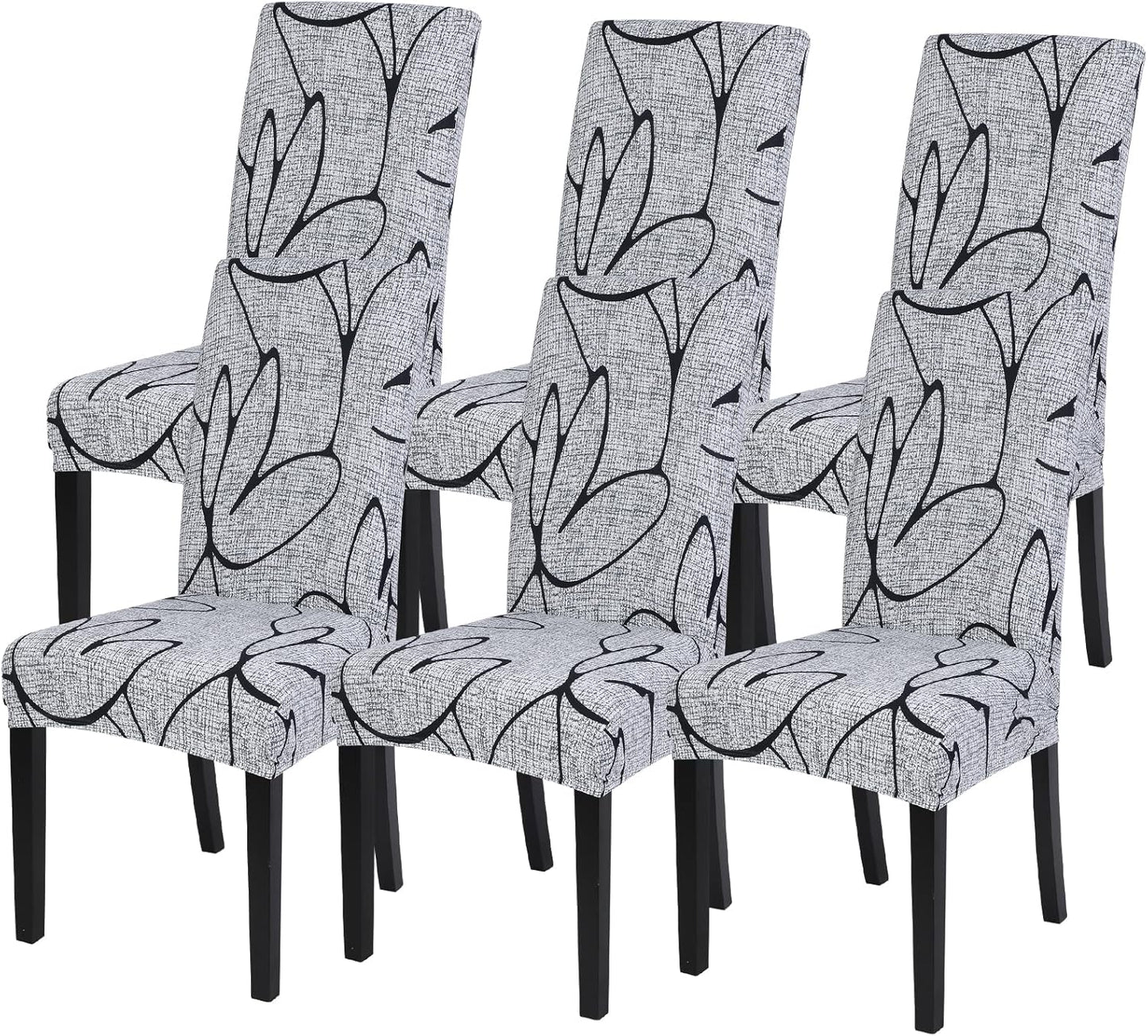 SearchI Stretch Printed Dining Room Chair Covers Set of 6