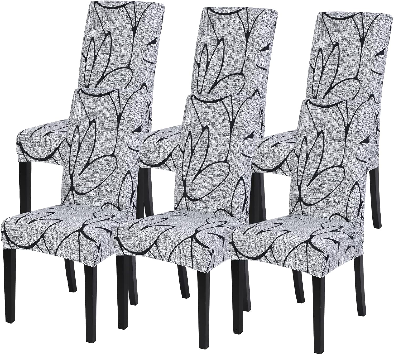 SearchI Stretch Printed Dining Room Chair Covers Set of 6