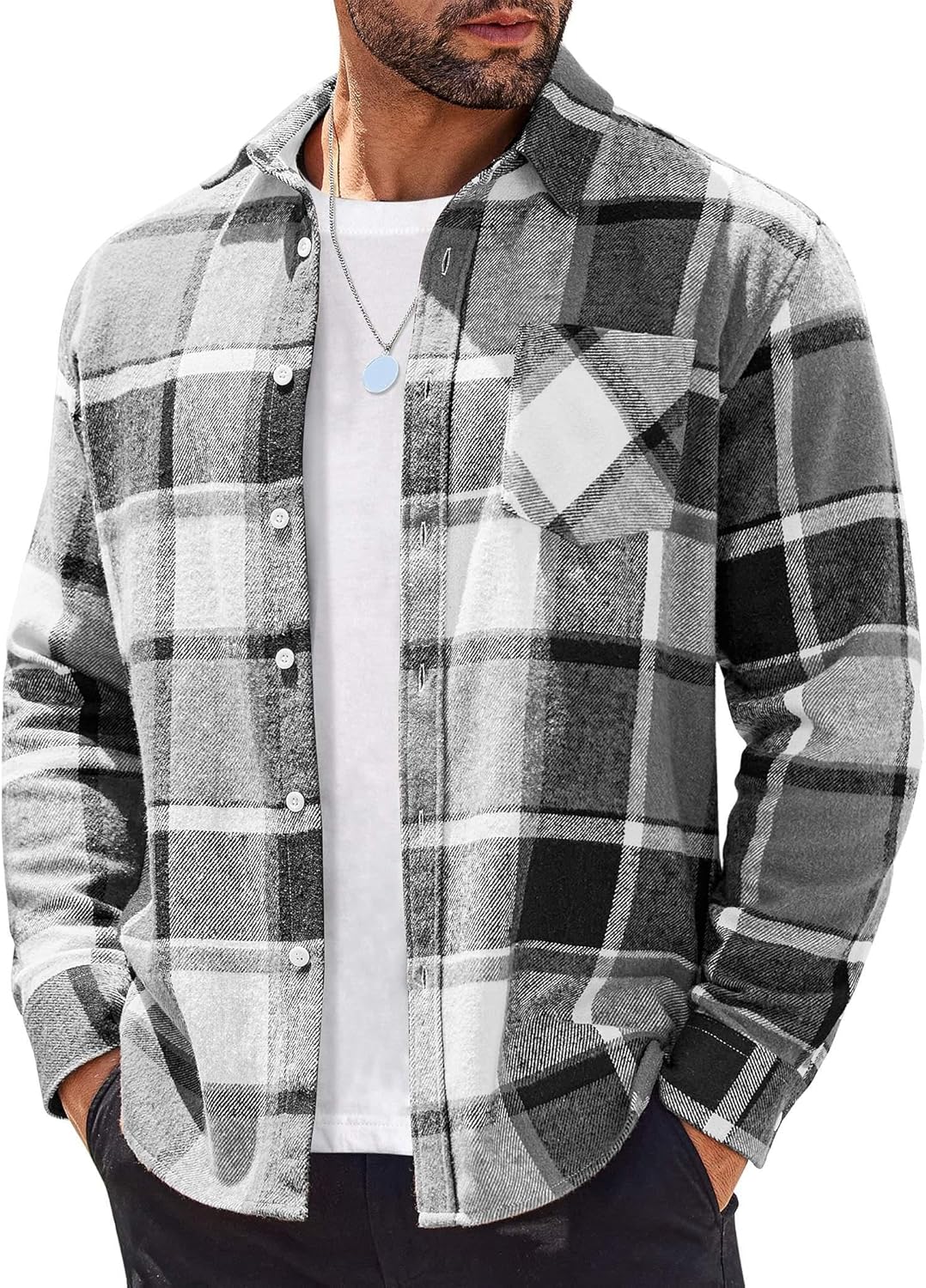 Stylish COOFANDY Mens Flannel Shirt for Casual Wear and Layering