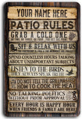 Personalized Deck Rules Sign Aluminum 16 x 24 - Rustic Patio Charm