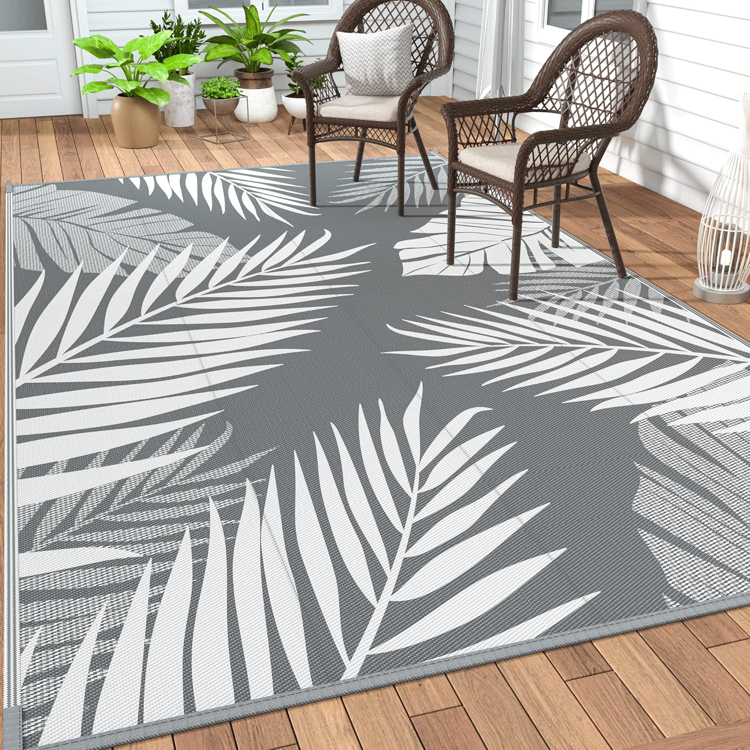 GENIMO Outdoor Rug 8ft x 16ft Waterproof for Patios and Camping