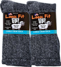 Loose Fit Stays Up Marled Merino Wool Sock 2 Pack - Wide, Cushioned