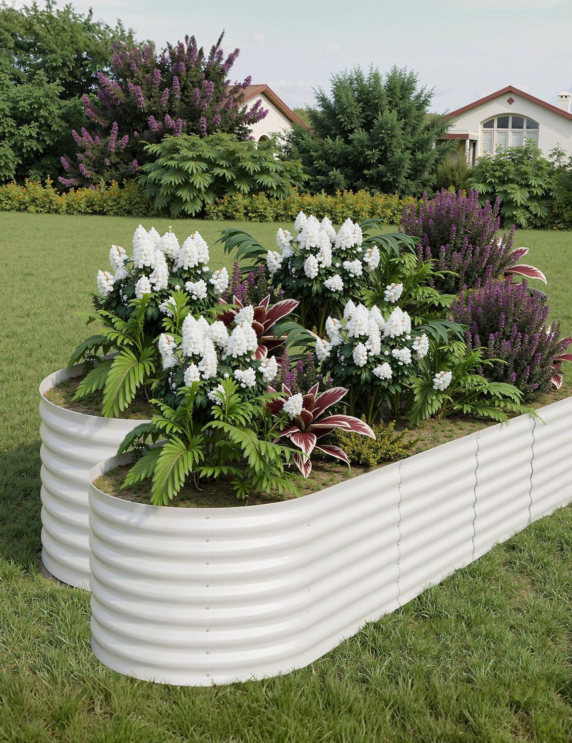 2 Pcs Raised Garden Beds Outdoor for Vegetables and Flowers