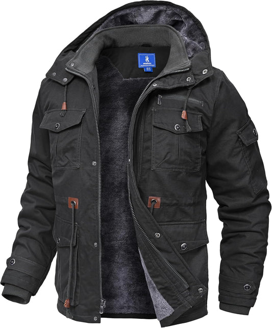 Windproof Winter Coats for Men with Warm Lining and Pockets