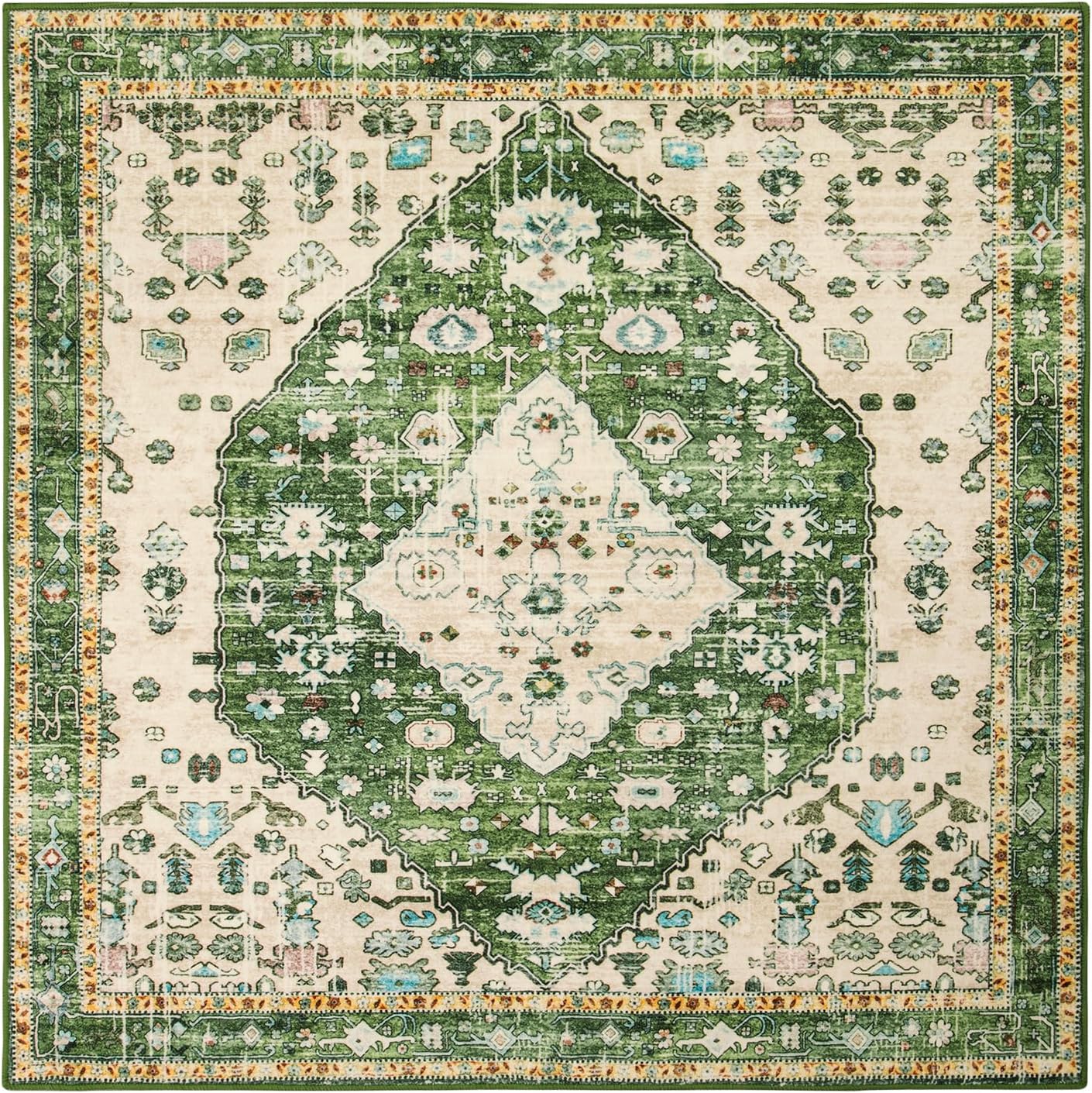 Lahome Boho Tribal Square 8x8 Area Rug for Cozy Living Spaces