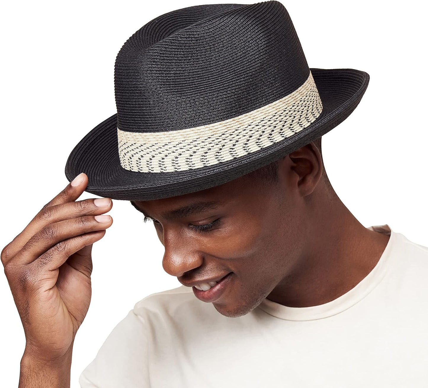 Pineapple&Star Fedora Bucket Sun Straw Hat with UPF50+ Protection