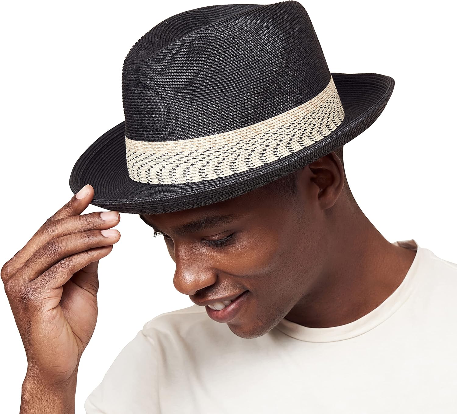 Pineapple&Star Fedora Bucket Sun Straw Hat with UPF50+ Protection