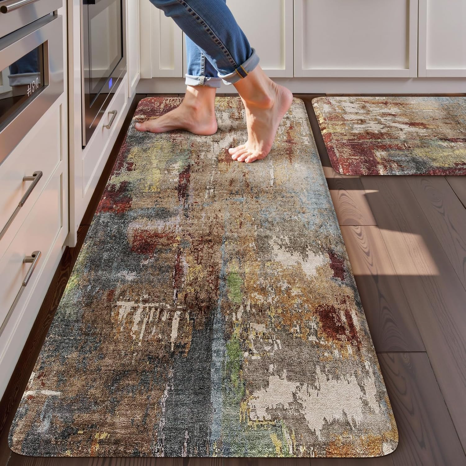 LEEVAN Kitchen Mats Cushioned Anti Fatigue Set for Comfort