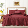 King Quilt Bedding Set 106in x 96in - Reversible Embossed Coverlet