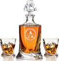 Personalized Whiskey Decanter Set - Engraved Twisted Bourbon Decanter
