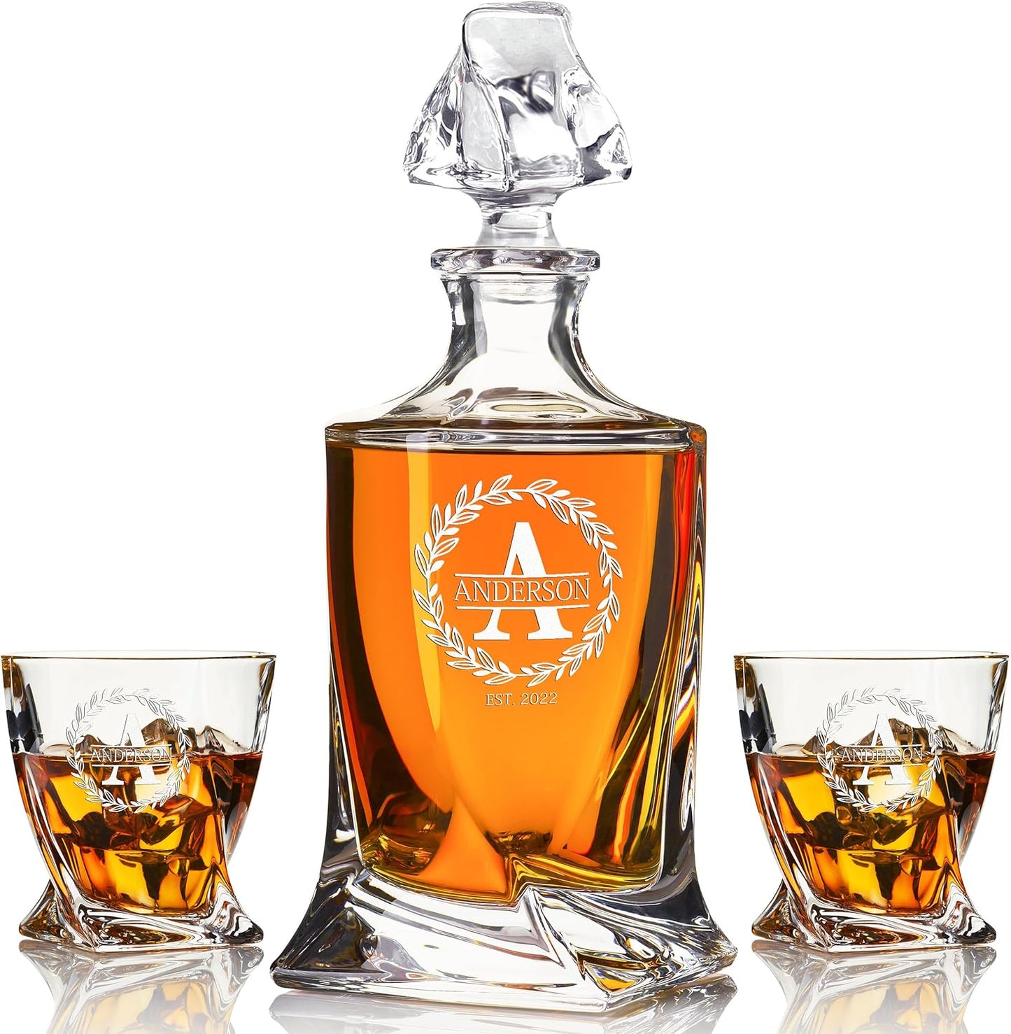 Personalized Whiskey Decanter Set - Perfect Gift for Men