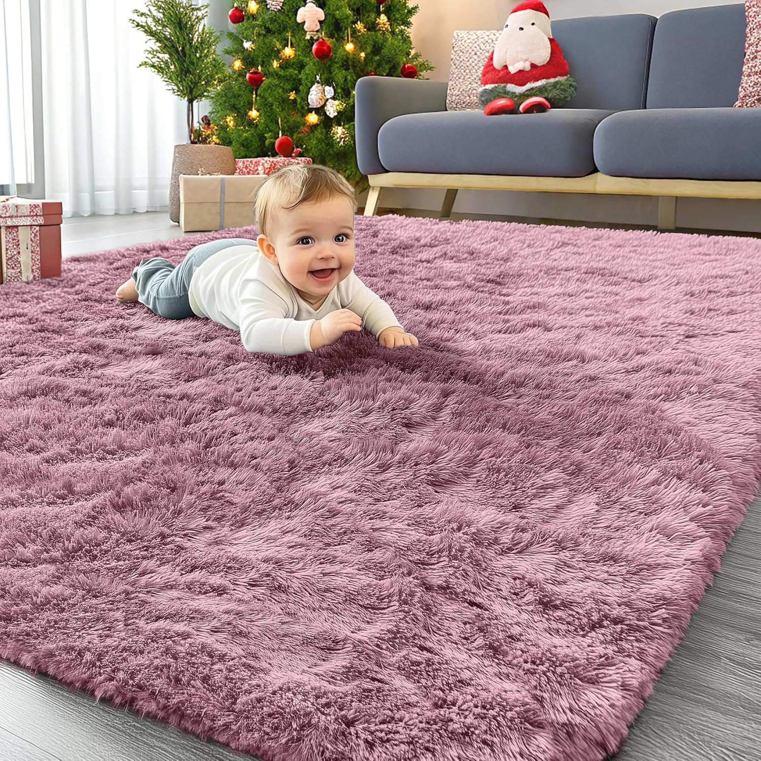 OLANLY Area Rugs for Living Room Bedroom, Soft Fluffy Shaggy