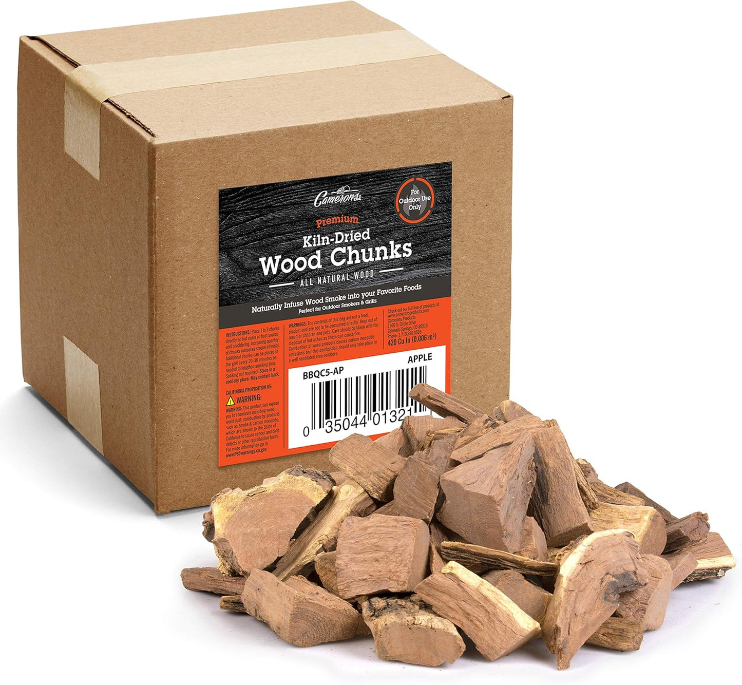 Camerons Apple Wood Chunks - Premium Smoker BBQ Fuel