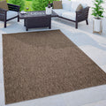 Solid Outdoor Rug for Patio or Balcony in Mottled Brown - Durable