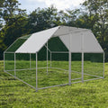 Large Metal Chicken Coop Walk-in Poultry Pen - Durable Outdoor Run