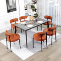 Mid-Century Modern Dining Chairs Set of 6 with Curved Backrest