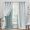 TOWN & COUNTRY LUXE Talia Double Layer Curtains 52in x 96in Mint Green