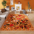Living Room Rug 5x7 Washable Boho Area Rug - Low Pile Vintage