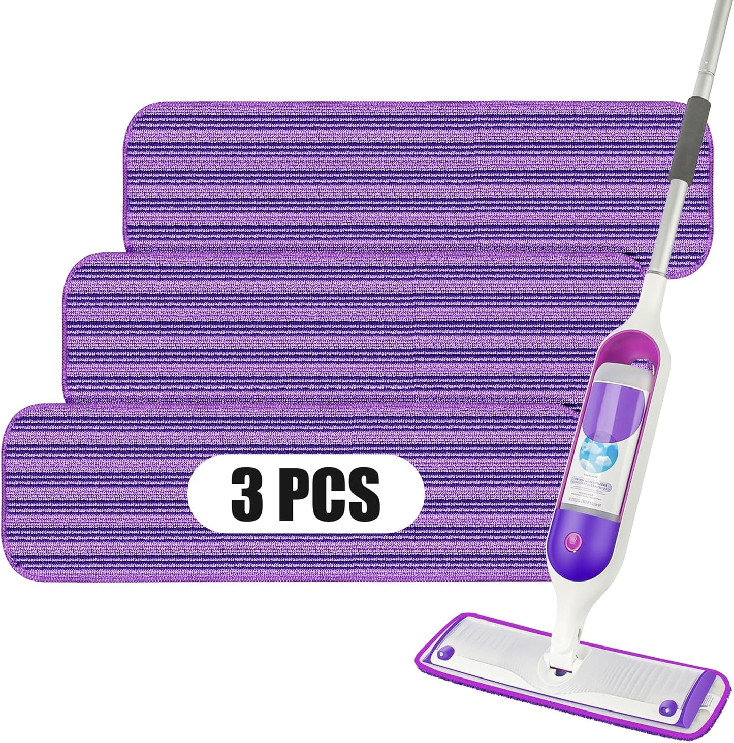 POPTEN Reusable Power Mop Pads -  Multi-Surface Cleaning