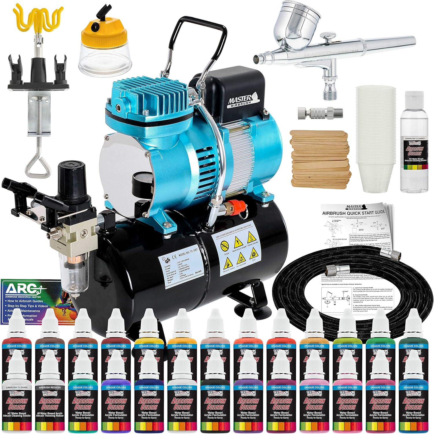 Master Airbrush Deluxe Kit with 24 Paint Set