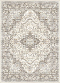 Washable Vintage Area Rug 9x12 - Low Pile Distressed Oriental Look