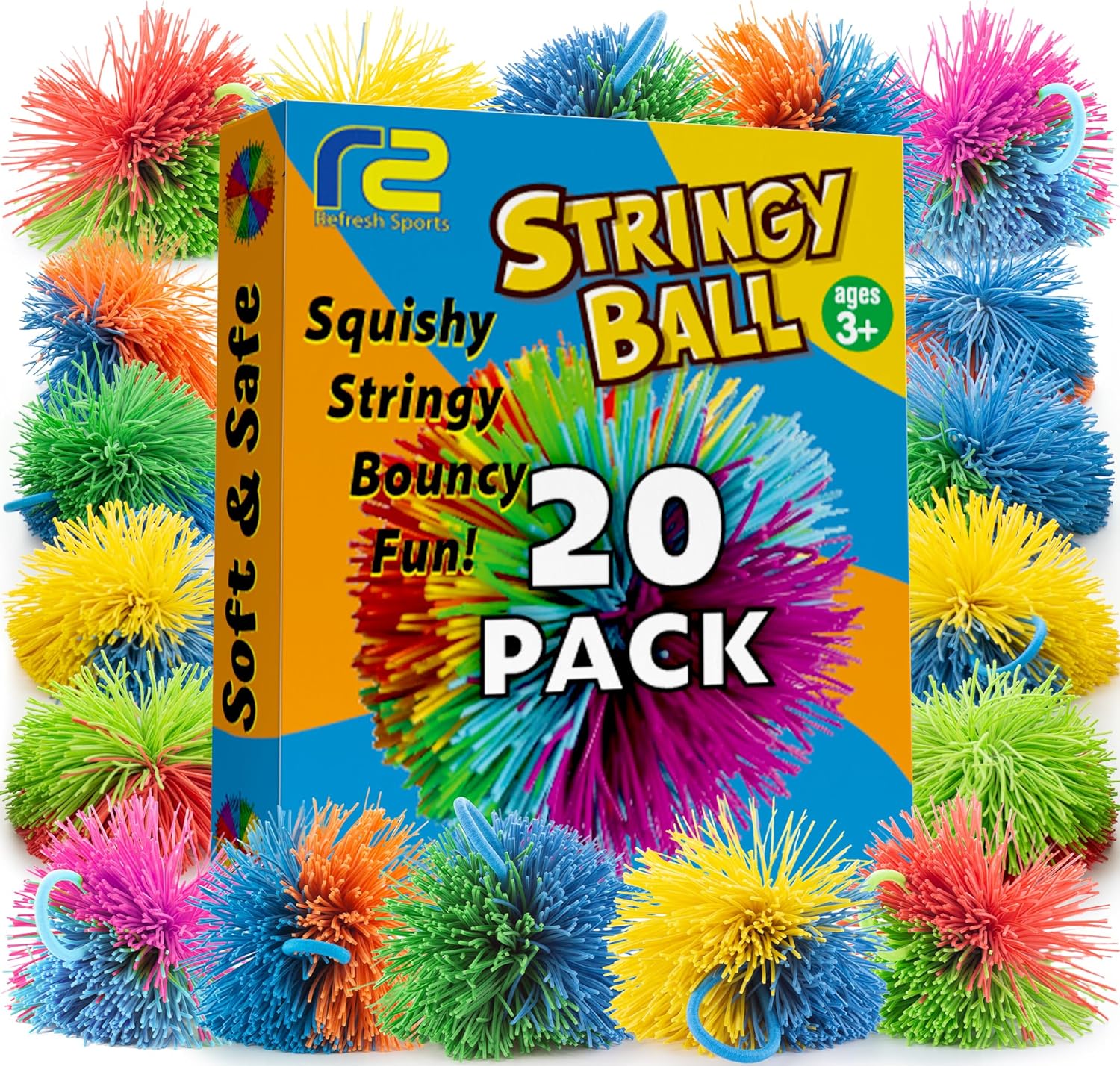 Sensory Monkey Stringy Balls 20 Pack - Easter Gifts - Kooosh Balls