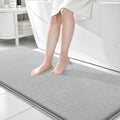Memory Foam Bath Mat Rug 70x24 in Light Grey - Extra Soft Quick Dry
