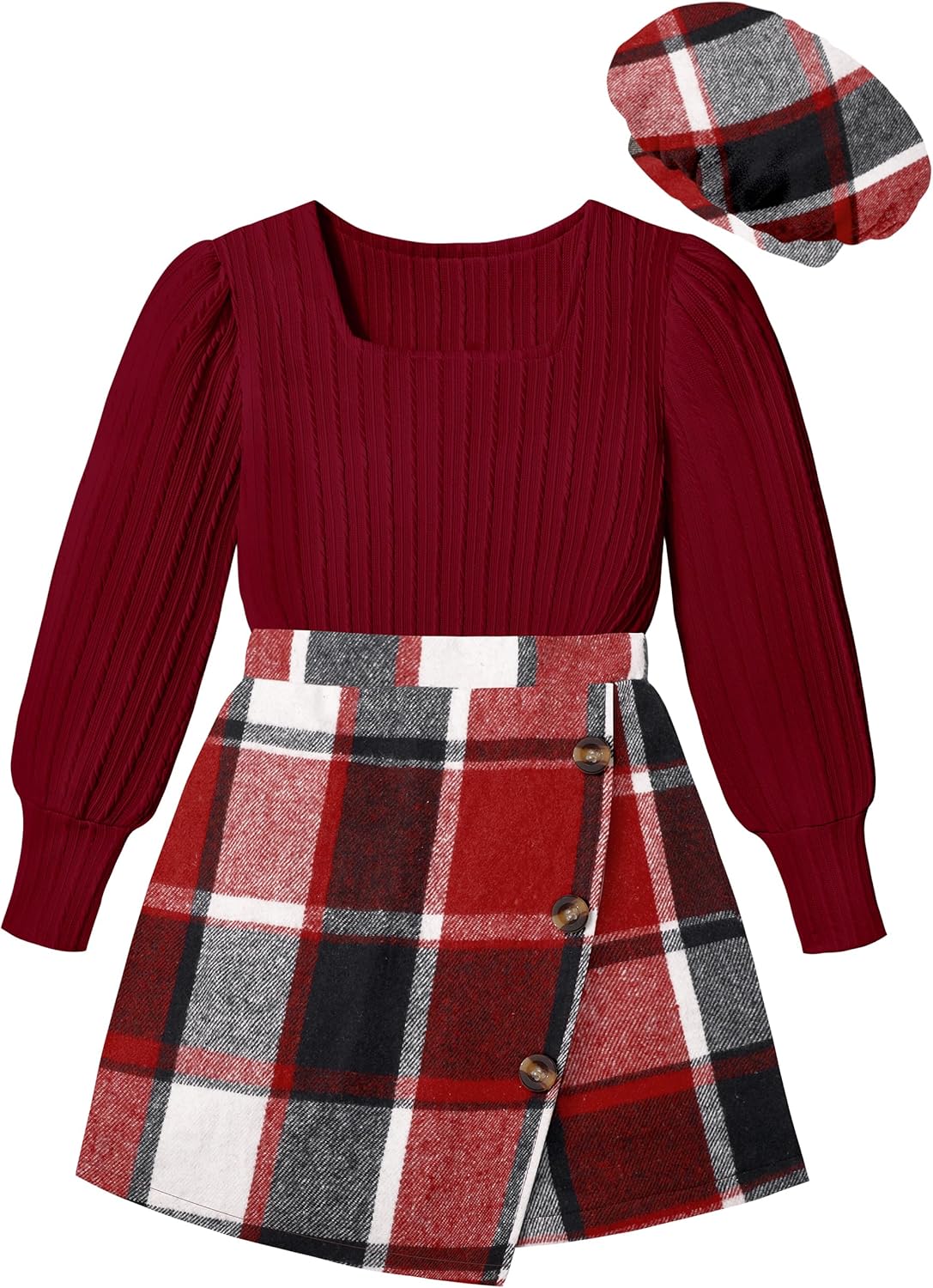 AGAPENG Girl Skirt Sets 3 Piece Outfits for Stylish Fall Looks