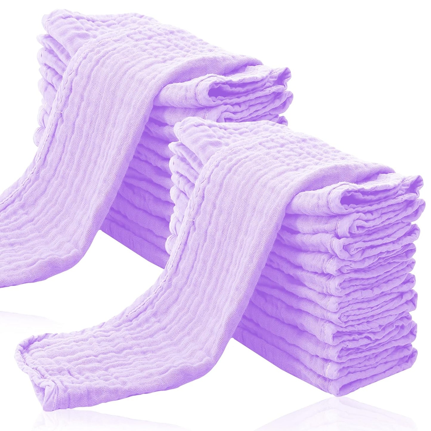 24 Pack Muslin Burp Cloths for Baby - Ultra-Soft Cotton Rags