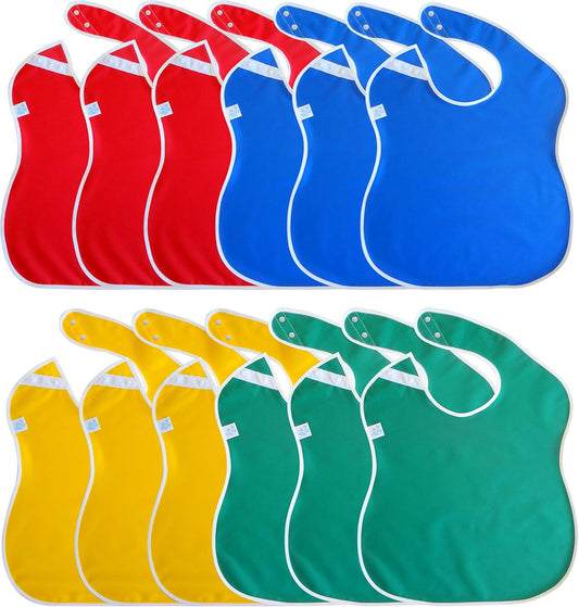 Large Waterproof Bibs by Toppy Toddler - 4pk, 12pk, 48pk
