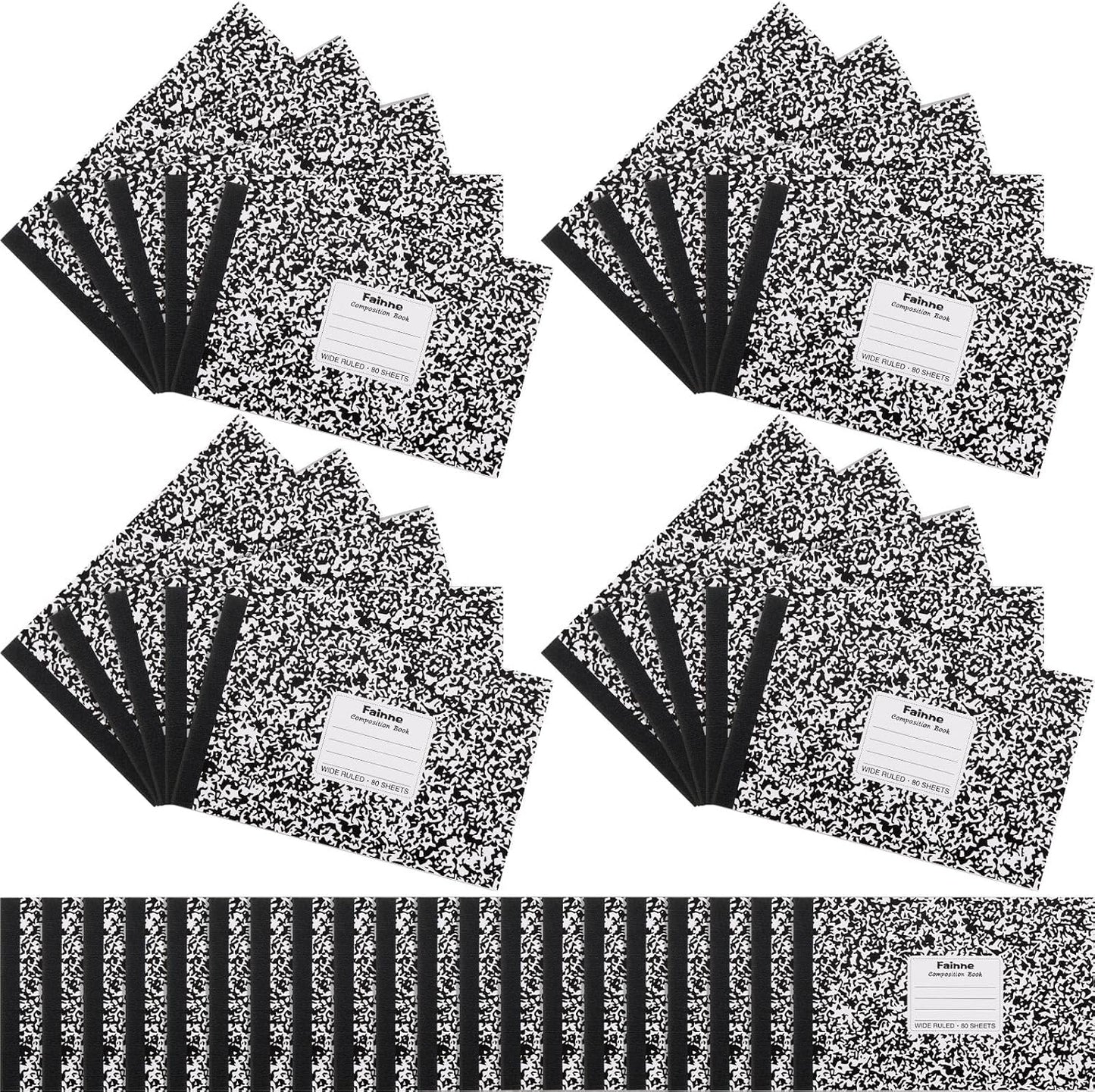 Compact Fainne Composition Notebooks - Wide Ruled, Pack of 20