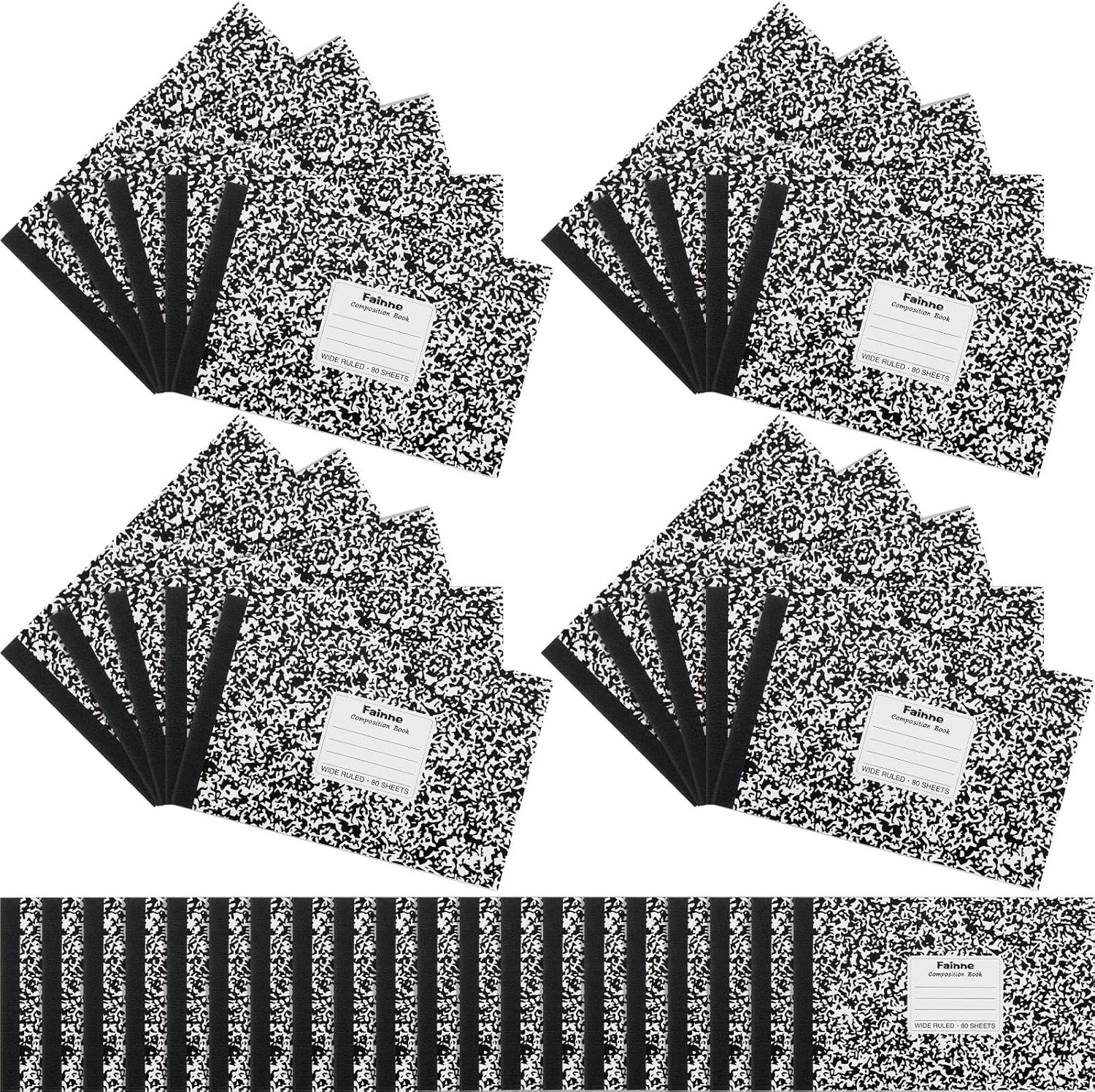 Compact Fainne Composition Notebooks - Wide Ruled, Pack of 20