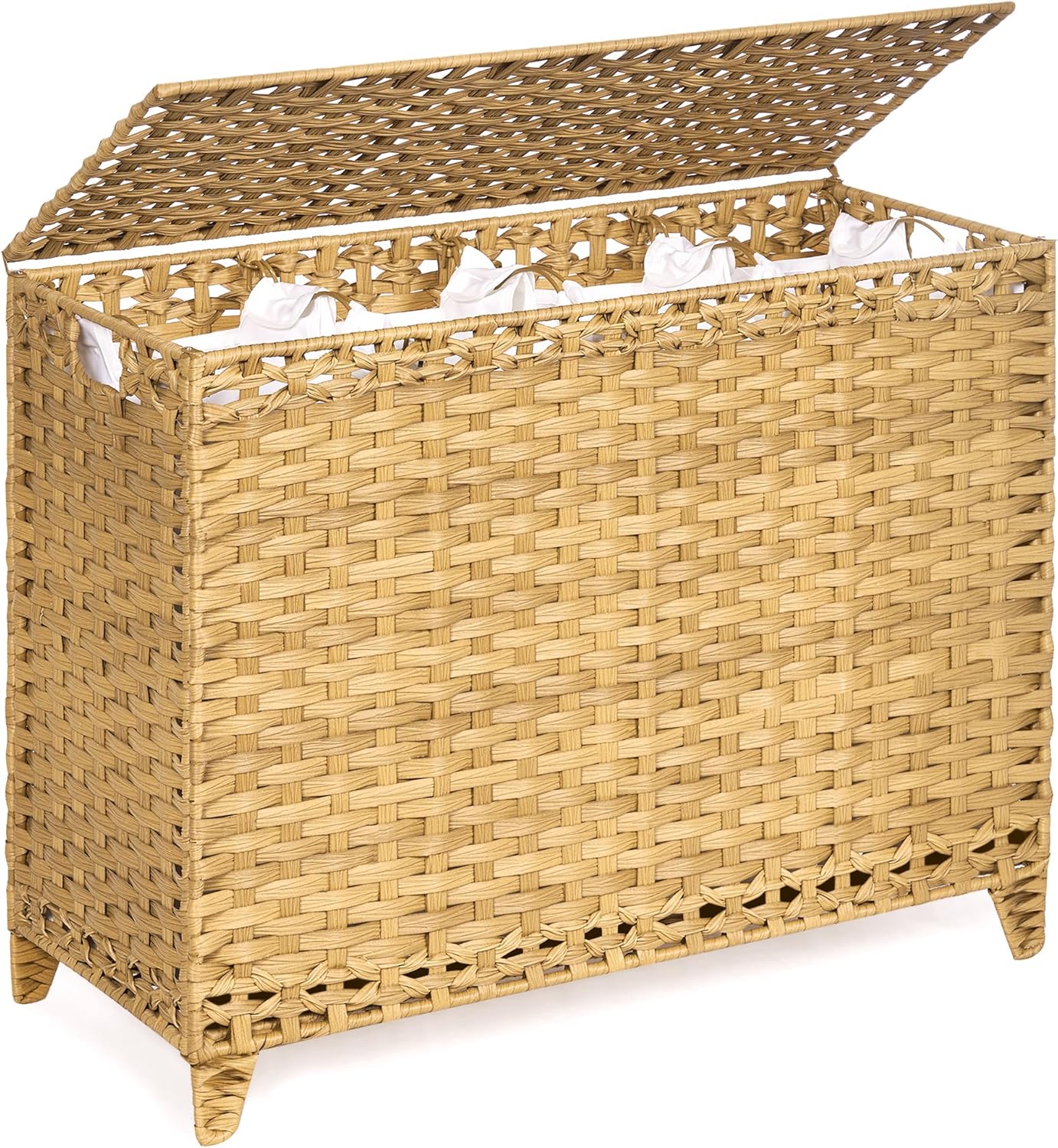 Laundry Hamper with 4 Removable Liner Bags for Easy Sorting