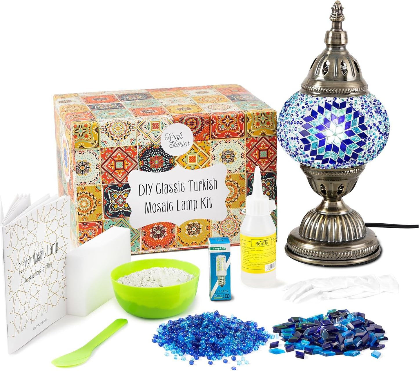 KRAFTSTORIES Turkish Mosaic Lamp Kit for DIY Home Decor