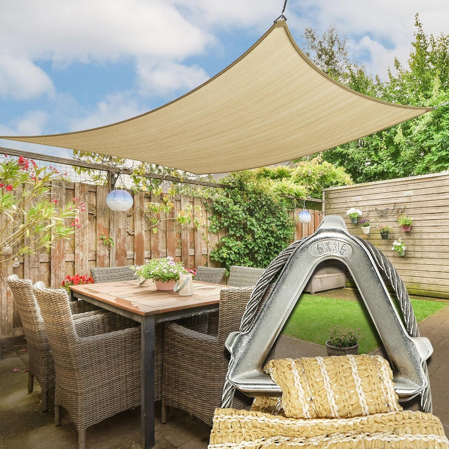 Royal Shade Heavy Duty 11ft x 32ft Beige Sun Shade Sail for Outdoors