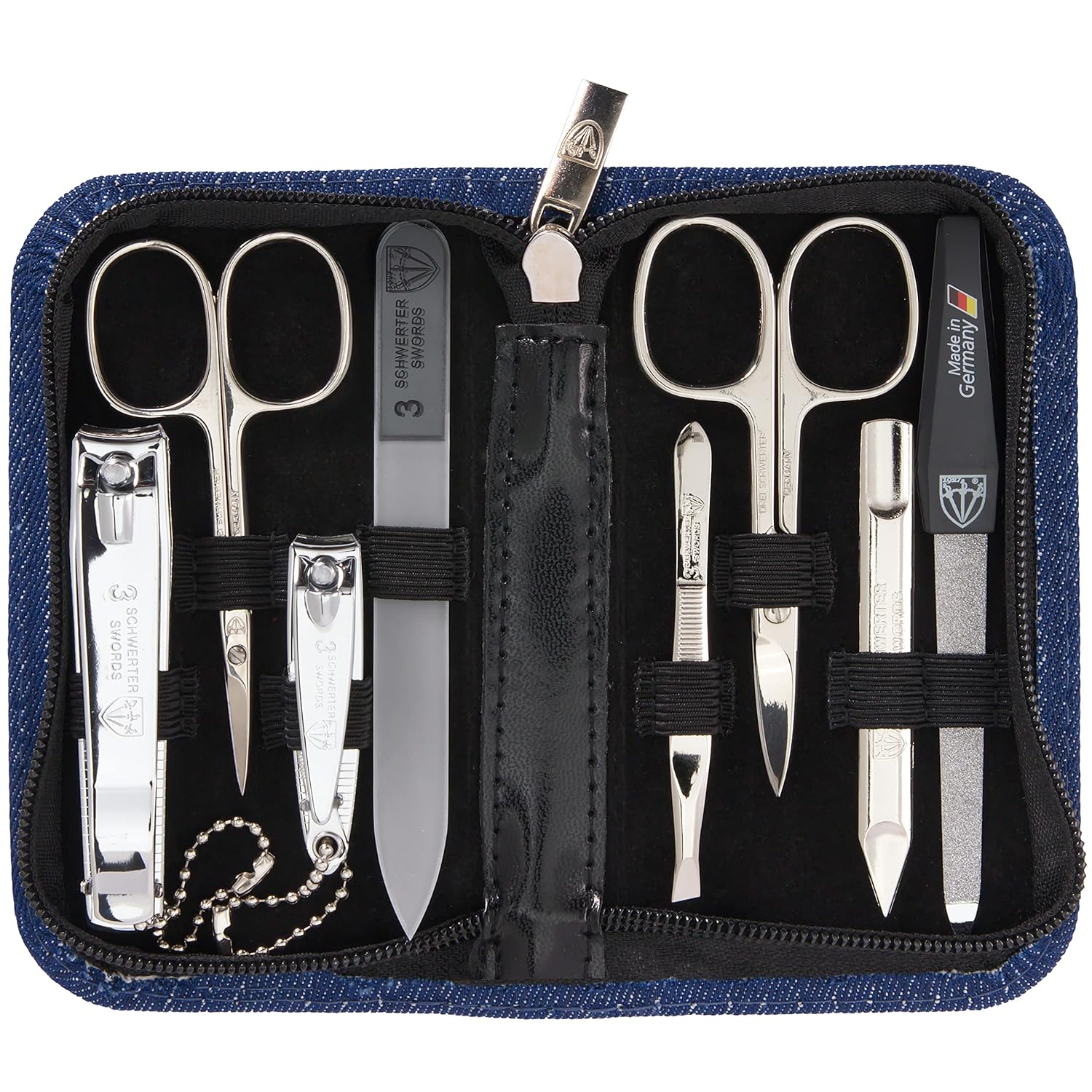 3 Swords Germany 8 Piece Manicure Pedicure Grooming Kit Set