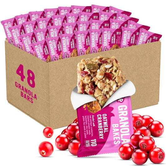 Chewy Oatmeal Cranberry Granola Bakes - Healthy Snack Bars