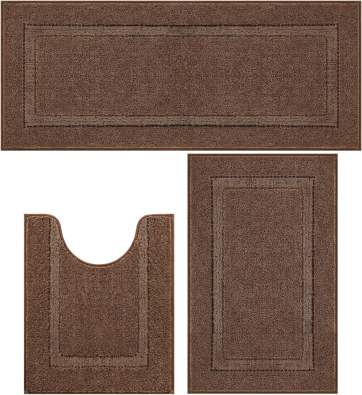 Soft Fluffy Bathroom Rugs Set of 3 Pieces for Comfort and Safety