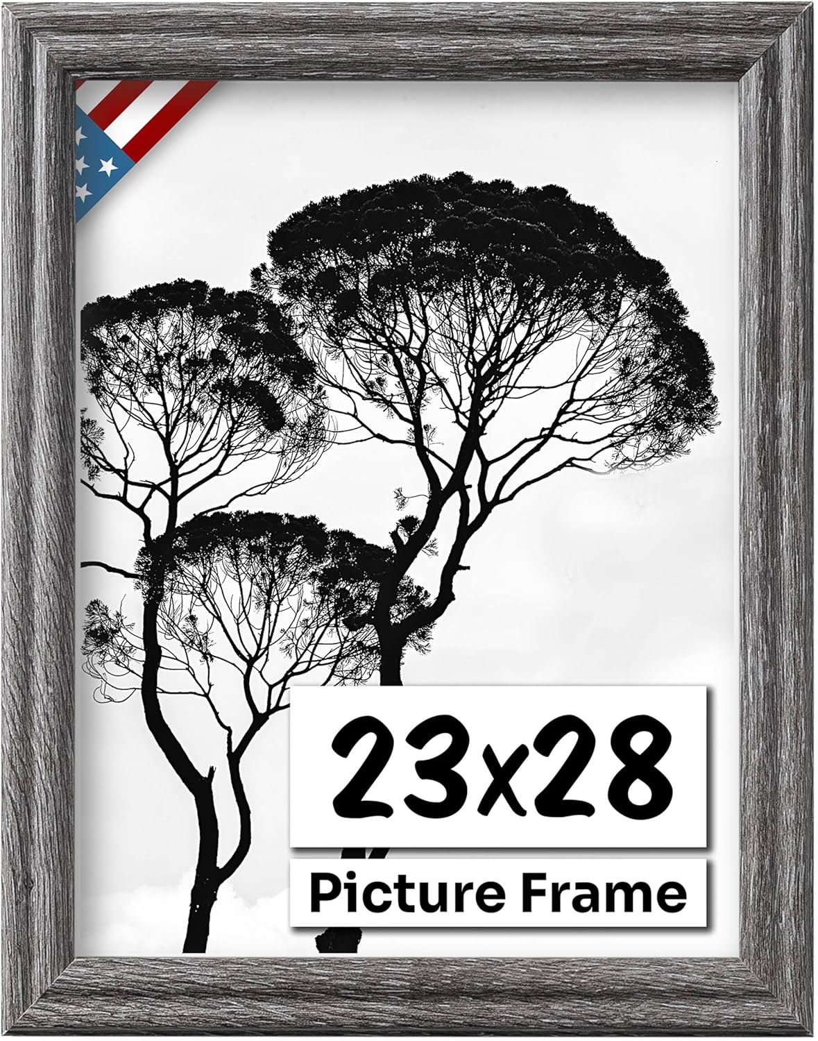 Barnwood Gray 23x28 Picture Frame - Handmade Solid Wood Frame