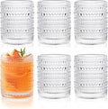 Vintage Embossed Hobnail Glasses Set - 6x 12oz