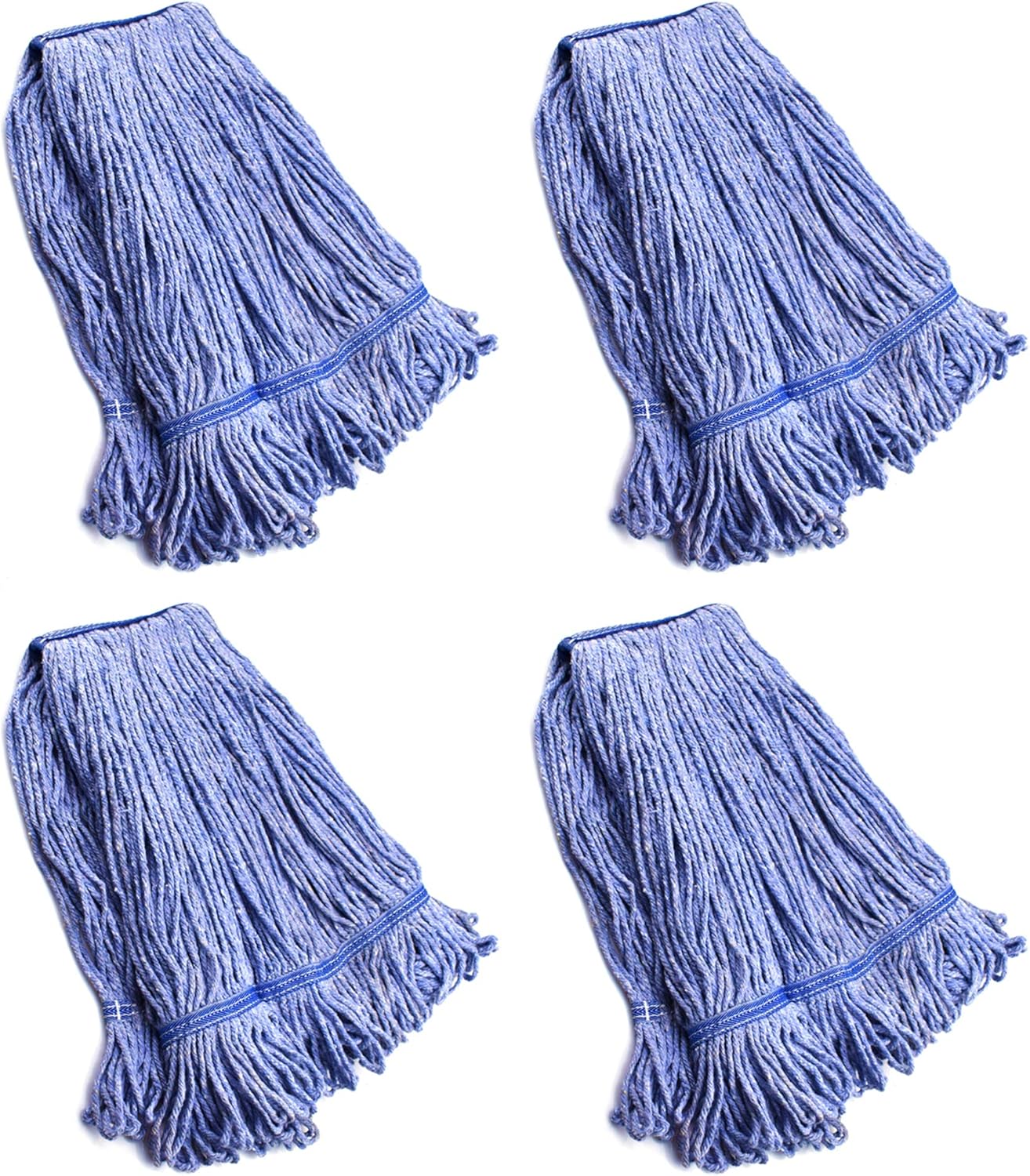 Heavy Duty Commercial Grade Blue Cotton Mop Heads for Cleaning