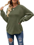 Waffle Knit Tunic Sweater Women Long Sleeve - Cozy Everyday Layer