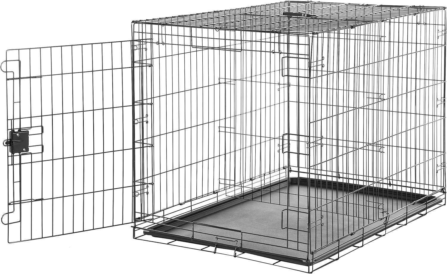 Durable Foldable Metal Wire Dog Crate for Pets Up to 42 in