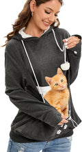PET POUCH HOODIE SWEATSHIRT Cat Carrier Kangaroo Pocket - Cozy Carry
