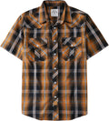Dubinik Western Short Sleeve Plaid Pearl Snap Shirt (Style NGYN)