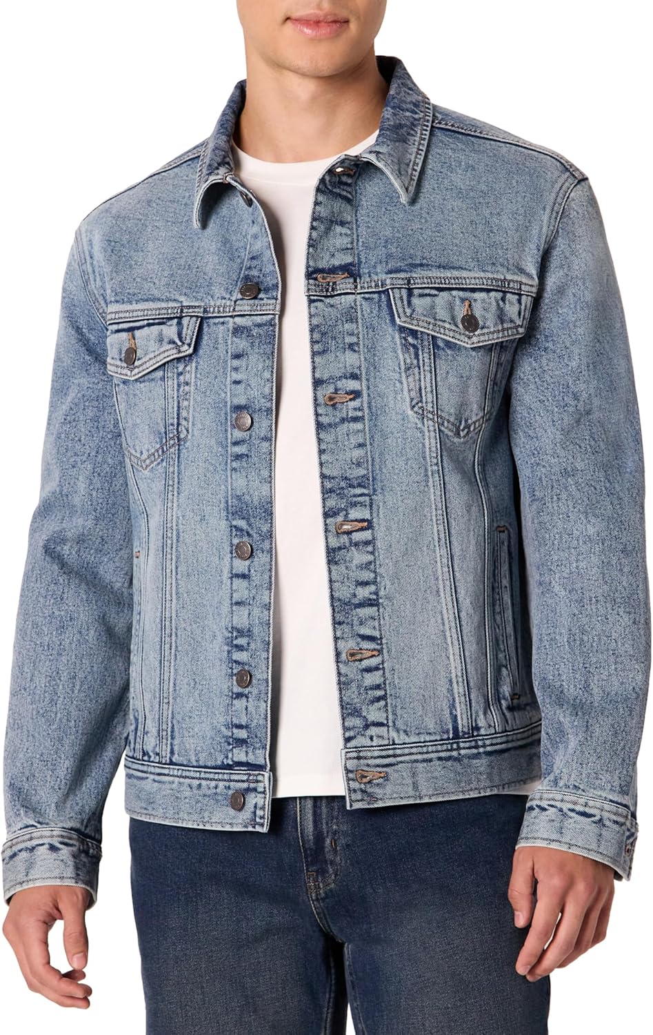 Men's Low Stretch Regular-Fit Denim Jacket for Everyday Style