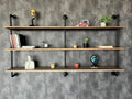 Floating Shelves 70 in Industrial Pipe Wall Bookshelf - Rustic Storage